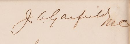 Lot #54 James A. Garfield Signed Free Frank with Ribbons and Family Portrait - Image 3