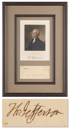 Lot #3 Thomas Jefferson Signed Free Frank to His Monticello Brewer, Capt. Joseph Miller - Image 1