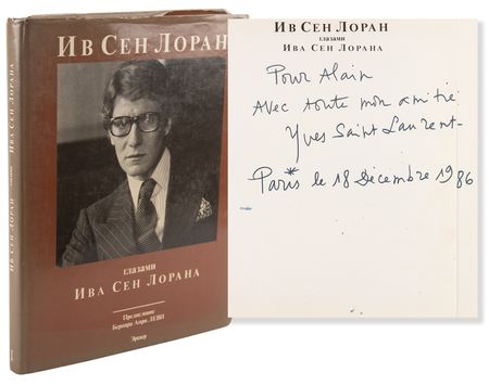 Lot #338 Yves Saint Laurent Signed Sketch in Book