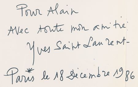 Lot #338 Yves Saint Laurent Signed Sketch in Book - Yves Saint Laurent [Russian] - Image 2