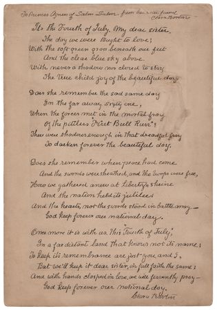 Lot #136 Clara Barton Twice-Signed Autograph Poem on a Boudoir Card Photograph - Image 1