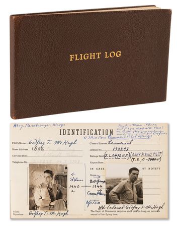 Lot #266 Godfrey McHugh's Personal World War II Flight Log - September 15, 1941, to December 31, 1944 - Featuring (47) Signatures - Image 1