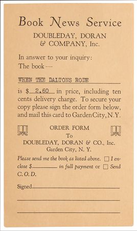 Lot #149 Emmett Dalton Typed Letter Signed on His Book, 'When the Daltons Rode' - Image 4