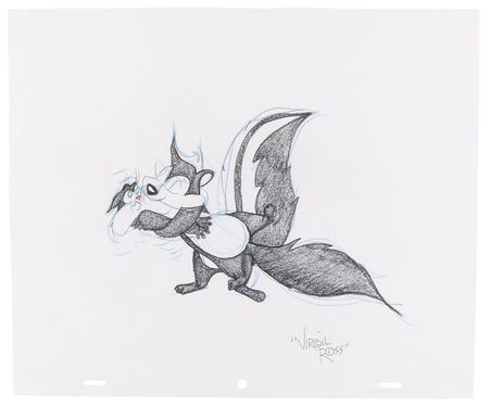 Lot #527 Virgil Ross Signed Original Drawing of