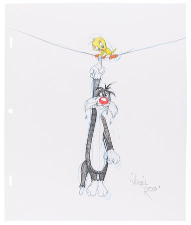 Lot #529 Virgil Ross Signed Original Drawing of