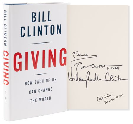 Lot #36 Bill, Hillary, and Chelsea Clinton Signed Book - Giving - Image 1