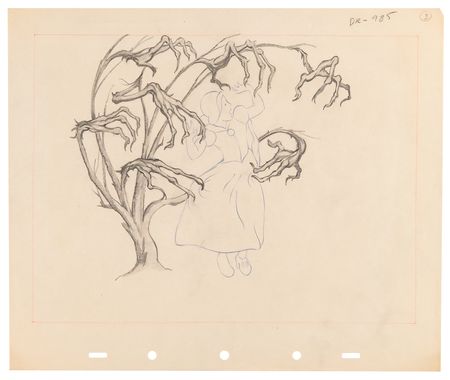 Lot #356 Snow White and scary tree layout drawings (2) from Snow White and the Seven Dwarfs - Image 2