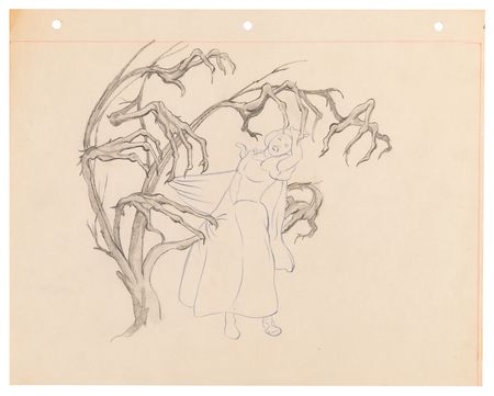 Lot #356 Snow White and scary tree layout drawings (2) from Snow White and the Seven Dwarfs - Image 3