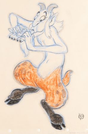 Lot #365 Satyr design concept painting from Fantasia - Image 1