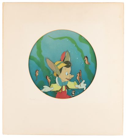 Lot #368 Pinocchio and seahorses production cel from Pinocchio - Image 1