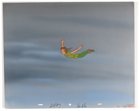 Lot #379 Peter Pan production cel and production background from Peter Pan - Image 1