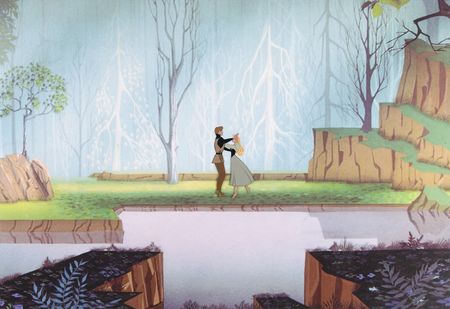Lot #486 Briar Rose and Prince Phillip production cel from Sleeping Beauty - Image 1