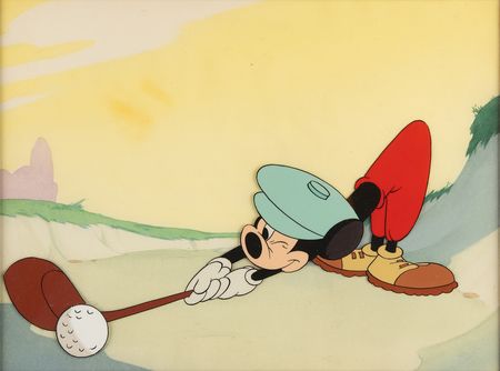 Lot #371 Mickey Mouse production cel and production background from Canine Caddy - Image 2
