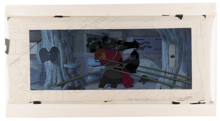 Lot #404 Prince Phillip and Maleficent's Goons production cels and Eyvind Earle panorama background from Sleeping Beauty - Image 3