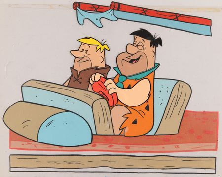 Lot #406 Fred Flintstone and Barney Rubble production cels from The Flintstones - Image 1