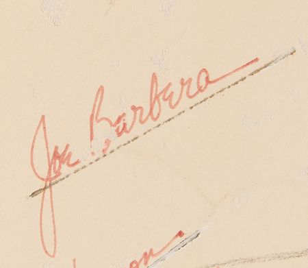 Lot #405 Tom and Jerry oversized hand-painted 1951 Christmas Card presented to Fred Quimby, signed by (70+) MGM animation department employees including Bill Hanna, Joe Barbera, Tex Avery, and more - (27˝ x 34.5˝) - Image 2