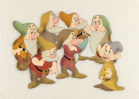 Lot #355 Seven Dwarfs Extremely Large Presentation Courvoisier cel from Snow White and the Seven Dwarfs - Image 2