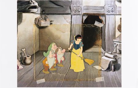 Lot #357 Snow White, Grumpy, Sleepy, and Bashful production cel from Snow White and the Seven Dwarfs - Image 2