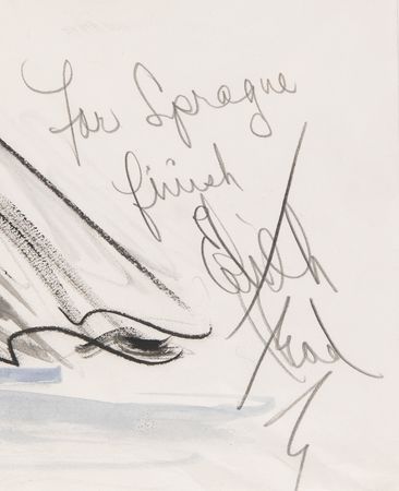 Lot #851 Edith Head Signed Original Costume Sketch for Jill Clayburgh in Gable and Lombard - Image 2