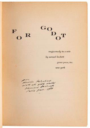 Lot #625 Samuel Beckett Signed Book - Waiting for Godot - Image 4