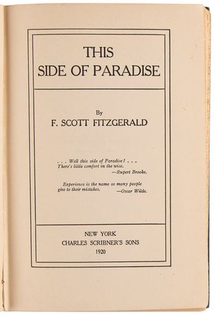 Lot #652 F. Scott Fitzgerald: This Side of Paradise (First Edition) - Image 2