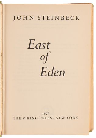 Lot #689 John Steinbeck: East of Eden (First Edition) - Image 2