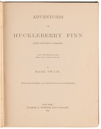 Lot #643 Samuel L. Clemens: Adventures of Huckleberry Finn (First American Edition) - Image 2