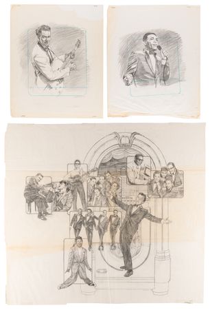 Lot #775 Rock and Roll Musicians: Joann Daley (3) Original Drawings - Image 1