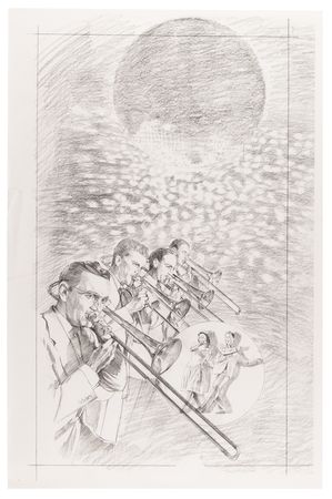 Lot #741 Glenn Miller: Joann Daley (4) Original Sketches and Painting - Image 4