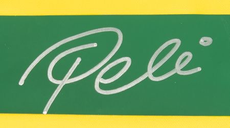 Lot #929 Pele Signed Brazil Soccer Jersey - Image 2