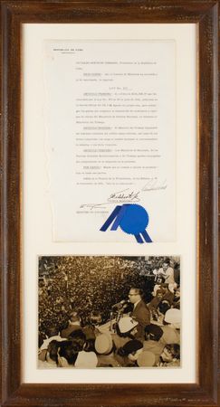 Lot #160 Fidel Castro Document Signed - Image 1