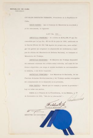 Lot #160 Fidel Castro Document Signed - Image 2