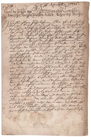 Lot #162 Charles VI, Holy Roman Emperor Letter Signed - Image 1