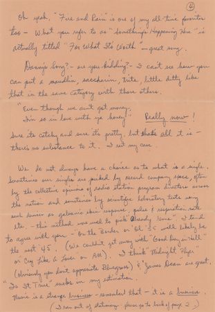 Lot #756 Eagles: Don Henley Lengthy Autograph Letter Signed on Desperado, the Band's Identity, and How to Succeed in the Music Industry - Image 4