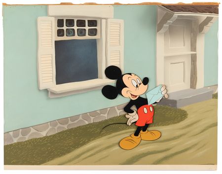 Lot #370 Mickey Mouse publicity cel and hand-painted background from the Art Props Studio - Image 2