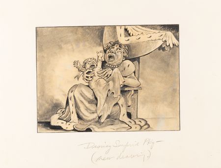 Lot #375 Alice in Wonderland concept drawing of Duchess and Baby by David Hall for Walt Disney's Surprise Package book - Image 3