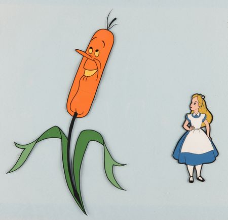 Lot #475 Alice and Cattail production cels from Alice in Wonderland - Image 1