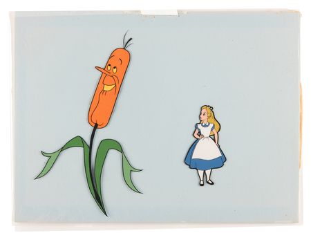Lot #475 Alice and Cattail production cels from Alice in Wonderland - Image 2