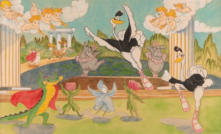 Lot #457 Frank Follmer panoramic concept painting for Fantasia - Image 2