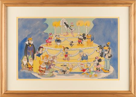 Lot #458 Frank Follmer panoramic concept painting from Fantasia - Image 1