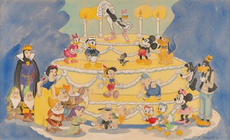 Lot #458 Frank Follmer panoramic concept painting from Fantasia - Image 2
