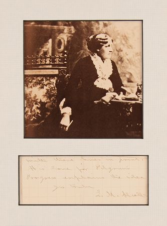 Lot #622 Louisa May Alcott Partial Autograph Note Signed on 