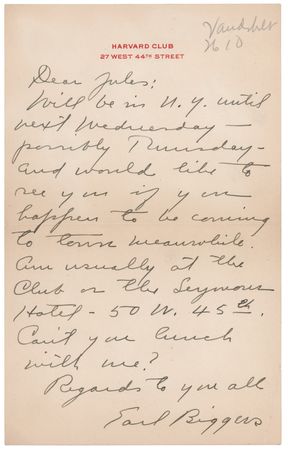 Lot #628 Earl Derr Biggers (7) Signed Items - Photograph and (6) Letters - Image 6