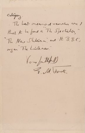Lot #655 E. M. Forster Autograph Letter Signed - Image 2