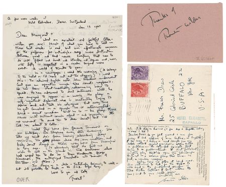 Lot #696 Thornton Wilder Signature and (2) Autograph Letters Signed - Image 1