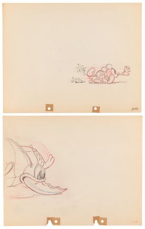 Lot #434 Mickey Mouse and Stag Beetle production drawings (2) from Mickey's Garden - Image 1