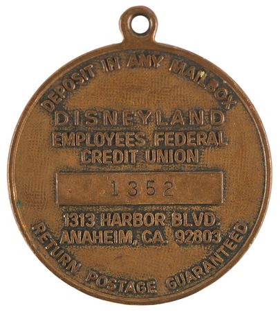 Lot #423 Disneyland Employees Federal Credit Union Key Tag - Image 2