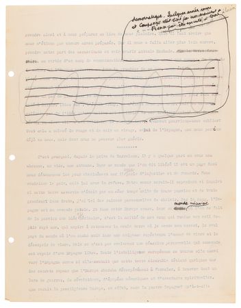 Lot #575 Albert Camus Hand-Corrected Typed Manuscript for His Preface to the Spanish Civil War Anthology, L’Espagne Libre [Free Spain] - Image 4