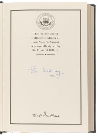 Lot #178 Edmund Hillary Signed Book - View from the Summit - Image 4
