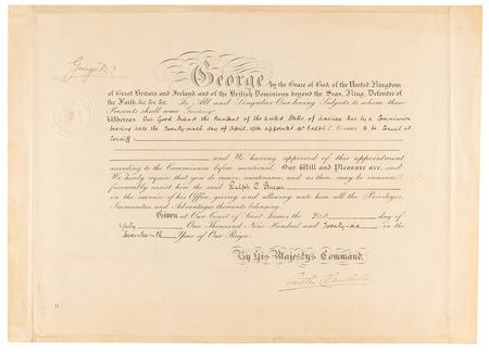 Lot #190 King George V Document Signed, Recognizing the American Consul - Image 1